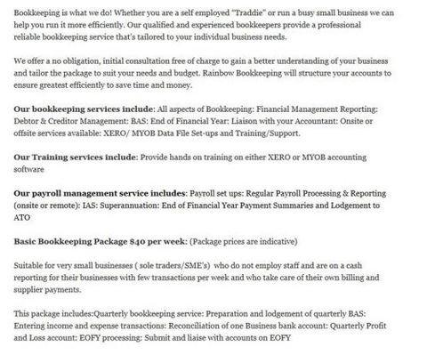 Rainbow Bookkeeping Services - Mackay Accountants 0