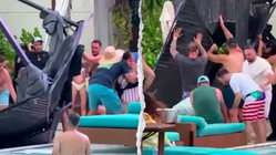Terrifying scene unfolds as metal cabana frame crashes into packed casino pool area Mackay Accountants